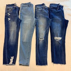 Bundle: Women's Distressed Skinny Jeans - Kan Can x2, Flying Monkey, Abercrombie